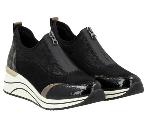 Pantofi sport, dama, REMONTE, D0T08-02 negru, piele ecologica